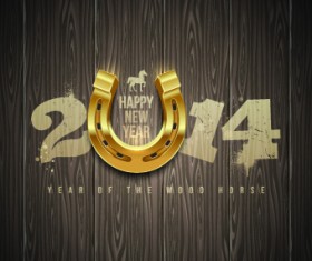 New Year 2014 design vector 02