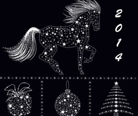 2014 Christmas Star Ornaments elements vector 02