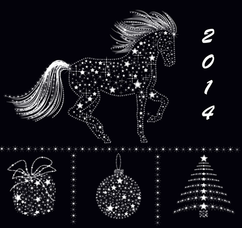 2014 Christmas Star Ornaments elements vector 02