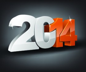 New Year 2014 design vector 03
