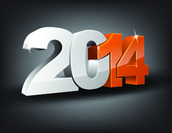New Year 2014 design vector 03