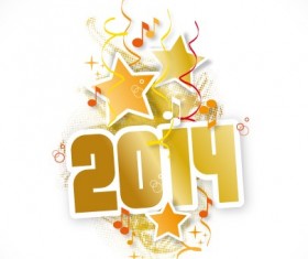 New Year 2014 design vector 04