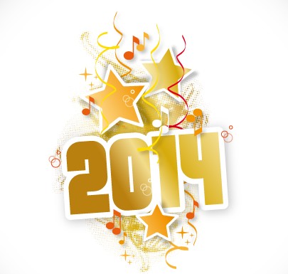 New Year 2014 design vector 04
