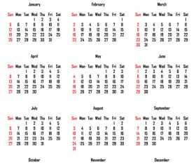 2014 Calendar grid vector design 04