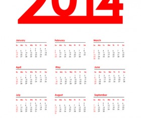 2014 Calendar grid vector design 05