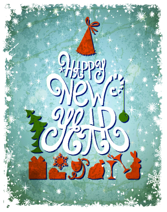 2014 Happy New Year design vector 02