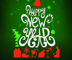 2014 Happy New Year design vector 03