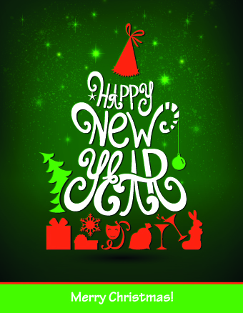 2014 Happy New Year design vector 03