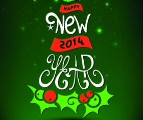 2014 Happy New Year design vector 05