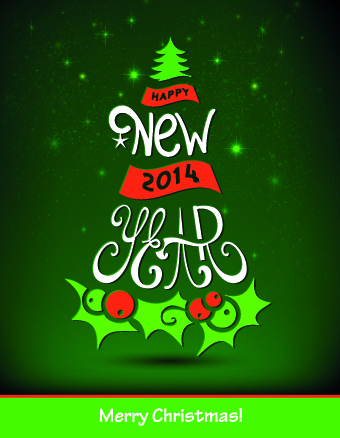 2014 Happy New Year design vector 05
