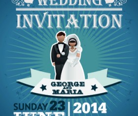 2014 Wedding Invitation card vector 01