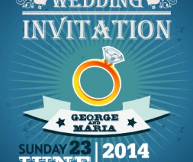 2014 Wedding Invitation card vector 02