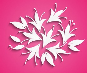 White paper flower vector 03