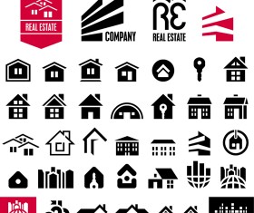 Black house icons vector