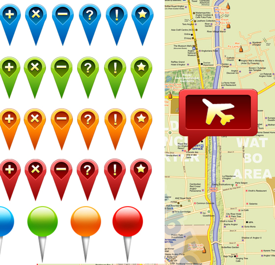 GPS icons psd graphic