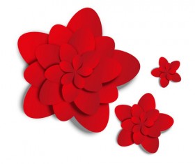Red paper flower vector