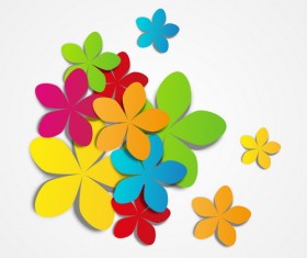 Colored paper flower vector