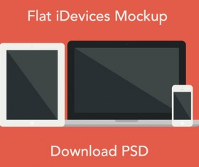 Flat idevices mockup psd template