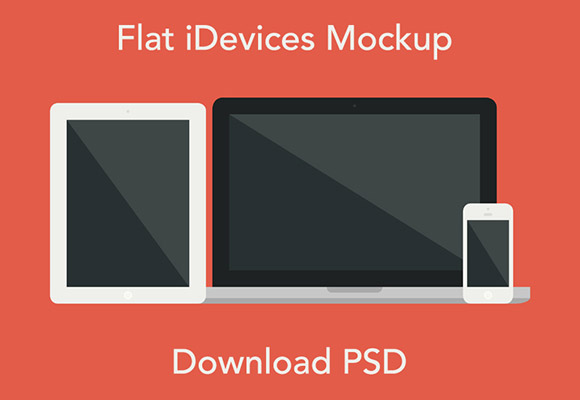 Flat idevices mockup psd template