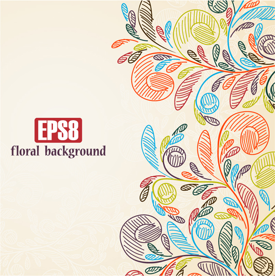 Draw floral background