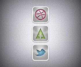 Web media icons psd