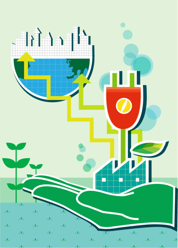 Energy with Environment infographics vector 01