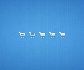 Small fine shopping cart icons psd