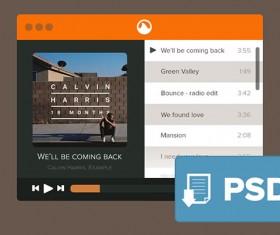 Mini player psd graphics