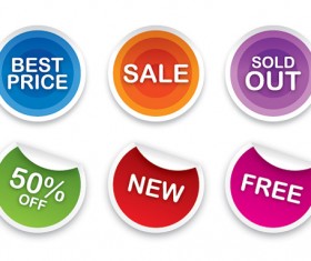 Color round sticker vector