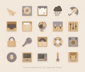 Vintage style flat icons psd 01