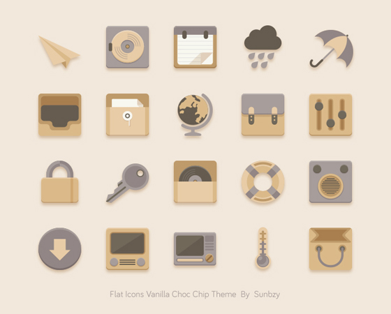 Vintage style flat icons psd 01