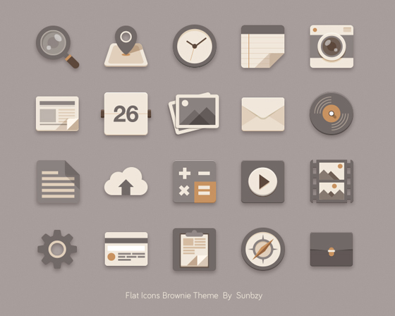 Vintage style flat icons psd 02