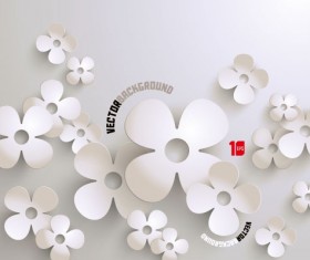 White paper flower vector 01