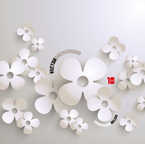 White paper flower vector 01