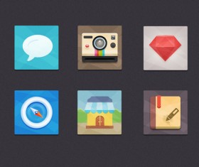 Set flat psd icons