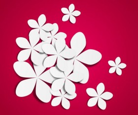 White paper flower vector 02