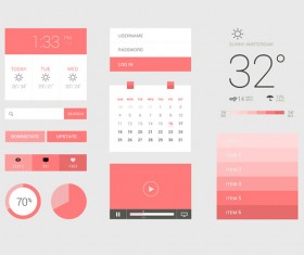 Pink style weather application psd template