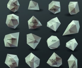 3D Origami Speech Bubbles vector 02