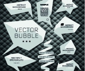 3D Origami Speech Bubbles vector 04