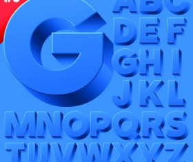 Creative 3d letters vector set 01