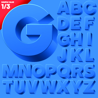 Creative 3d letters vector set 01