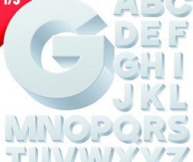 Creative 3d letters vector set 02