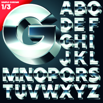 Creative 3d letters vector set 03 free download