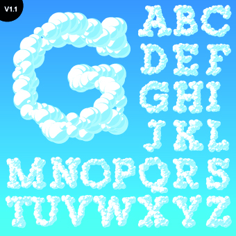 3D alphabet vector set 01