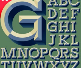 3D alphabet vector set 04