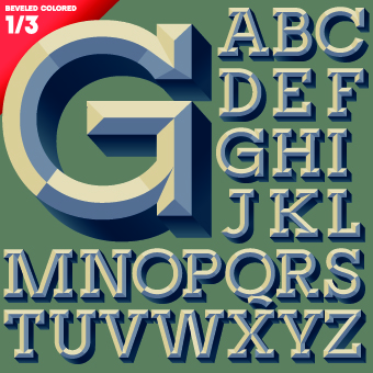 3D alphabet vector set 04