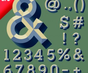 3D alphabet vector set 05