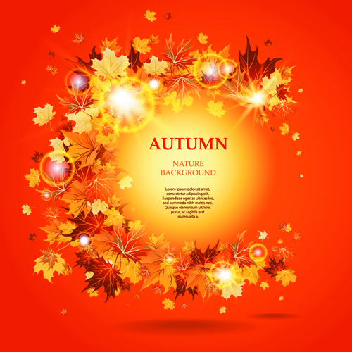 Vector Autumn Leaves Backgrounds art 04
