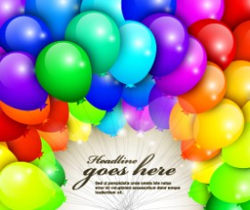 Happy birthday colored balloons background 01
