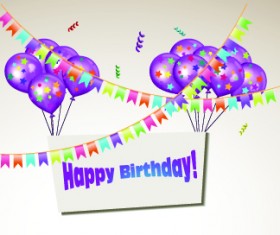 Happy birthday colored balloons background 02